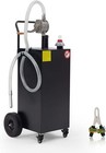40 Gallon Portable Pump Gas Caddy Fuel Diesel Oil Transfer Tank With 4 Wheels 