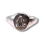 Initial Letter A Signet Sterling Silver 925 Baby Child Pinky Ring Size 3