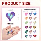 50 Pcs Heart Nail Charm Crystals 8x9mm Heart Nail Gems  Rich Purple