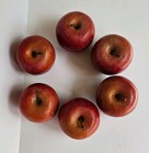Set Of 6 Red Artificial Apples Decorative Fake Fruit  Plastic