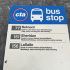 City Of Chicago Cta  Metal Sign 18 X 24 Bus Two Sided Belmont Lasalle Sheridan