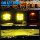 4  5  Inch Side Shooter Led Work Light Pods With Amber Drl W wiring Yellow Cover