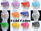 Chiffon Belly Dance Hip Scarf Wrap Belt Tribal Sash Skirt Silver Coins Costume