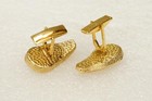Vintage Men Jewelry Red Rhinestone Biomorphic Mcm Judy Lee Cuff Links Gold Tone