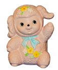 Vintage Pink Lamb Baby Planter Kitschy Decor Mid Century Japan Figurine Easter