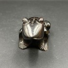 Vintage Hand Carved Wooden Frog Figurine Decor 