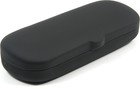 Hard Clam Shell Eyeglasses Case Matte Black Protective Glasses W  Cleaning Cloth