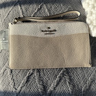 Kate Spade Lucy Medium L-zip Wristlet In Pebble Light Sand New With Tags