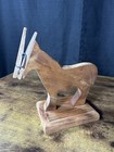 Donkey Memo Note Clothespin Rustic Wood Holder Vintage Novelty Wooden Folk Art