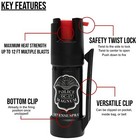 6 Police Magnum Pepper Spray  50oz Bottom Clip Self Defense Security Protection