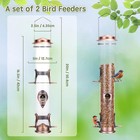 2pk Metal Wild Bird Feeder Squirrel Proof For Outside Hanging - 6 Port Tube Tran