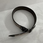Kids  Brown beige Geometric Belt 1 5 In Width Adjustable Buckle Stitched