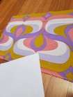 Awesome Rare Vintage Mid Century Retro 70s 60s Pink Gold Purp Drops Fabric  Look
