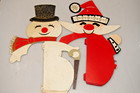 Lot Vintage Santa Snowman 12  Honeycomb Christmas Decorations Ornaments Japan
