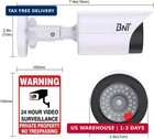 Dummy Fake Security Camera Indoor Outdoor 2 Pack With Red Led Light