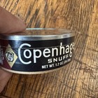 Vintage Copenhagen Satisfies Snuff Tobacco Empty Tin Cardboard Can Mar 17 1997