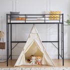 Heavy-duty Twin Size Metal Loft Bed Frame With 2 Ladders For Teens 3 Color