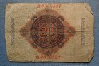 Old German Banknote Twenty Mark Berlin 19  February 1914 Reichsbankdirektorium