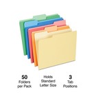 Staples Heavyweight File Folders 1 3-cut Tab Letter Size Assorted Colors 50 box