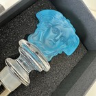 Rosenthal Versace Aqua Blue Medusa Head Crystal Wine Liquor Bottle Stopper   Box