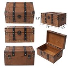 Vintage Wooden Treasure Chest - Decorative Storage Box With Hinged Lid brown