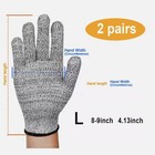 2 Pairs Cut Resistant Food Grade Level 5 Protection Safety Kitchen Gloves