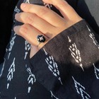Real Black Onyx 925 Sterling Silver Vintage Look Ring For Women - Handmade Engag