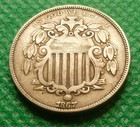 1867 Shield Nickel  With Rays High Grade Coin  1866-1883   a04