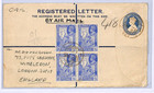 Burma Cover Kgvi Reg Stationery Indian  fpo 145  Military Elephant Block Wd39