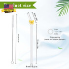 6 Pcs Reusable Glass Straws With 2 Cleaning Brushes  7 9    8mm Colorful                         