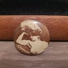 Charmion Antique Pinback Female Vaudeville Muscle Acrobat 1890s Button Pin