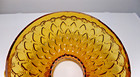 Vintage Colonial Quilted Diamond Amber Glass Student Lamp Shade 7  Fitter