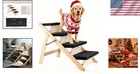 Wood Pet Stairs Ramp 3-in-1 Foldable Non-slip For Dogs Cats Up To 220 Lbs