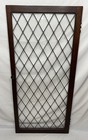 Antique Leaded Glass Quartersawn Oak Cabinet Door Window Lattice 55 25 x25 5   d