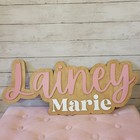 Custom Large Wooden Name Sign Pink White Nursery Wall Decor Lainey Marie 30x12