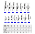200pcs Fishing Rolling Barrel Swivel With Interlock Snap Tackle Connector 1 -14 