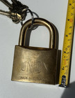 Vintage Brass Union Brand Heavy Padlock With 3 Keys Made In England