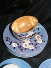 Vintage Blue Lusterware 2 Cup Teapot Creamer 4 Plates 2 Saucers 4 Cups Japan
