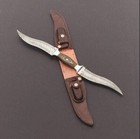 Haladie Knife Damascus Steel Full Tang-hunting-survival-bowie Double Blade Knife