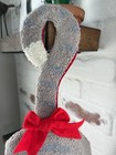 Needlepoint Christmas Gray Kitten Cat Stocking 26   Holiday Playful Surprise