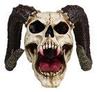 Large Bizarre Demonic Krampus Ram Horned Skull Statue Gothic Figurine Halloween