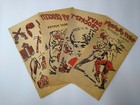 Davy Crockett Vintage Western Decals 1950s Nos Set Of  4  Red Iron On Transfers