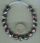 Vintage Antique Venetian Old Glass Beads Blackl Aventurine  Fancy Beads