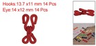 Sewing Hooks And Eye  14pcs - Polyester Covered  wine Red  23mm Length 