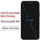 2pcs For Apple Iphone 14 Pro Max Tempered Glass Screen Protector Anti Scratch