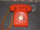 Vintage Orange Itt  Stromberg Carlson Rotary Dial Phone Un Tested