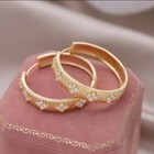 Lucky Four Leaf Clover Hoop Earrings In 18k Yellow Gold