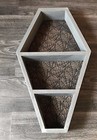 Coffin Shelf  Wooden Gothic Style  22-1 2 L X14-1 2 W X 3-1 2 D  By Joanndles