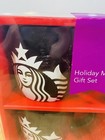Starbucks Holiday 2 Black Mugs Gift Set 14 Oz Ceramic White Siren Logo Mugs Nib