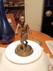 Bronze Or Brass Woman In Dress Figurine Sculpture Antique Bronze Or Brass   